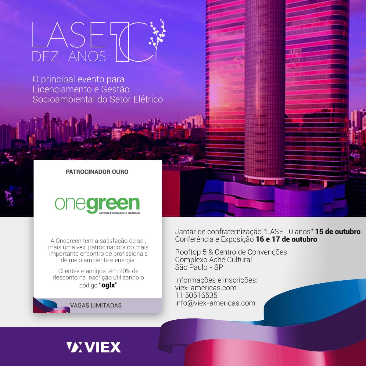 Onegreen será mais uma vez Patrocinadora do LASE, evento que acontece nos dias 15, 16 e 17 de outubro em São Paulo